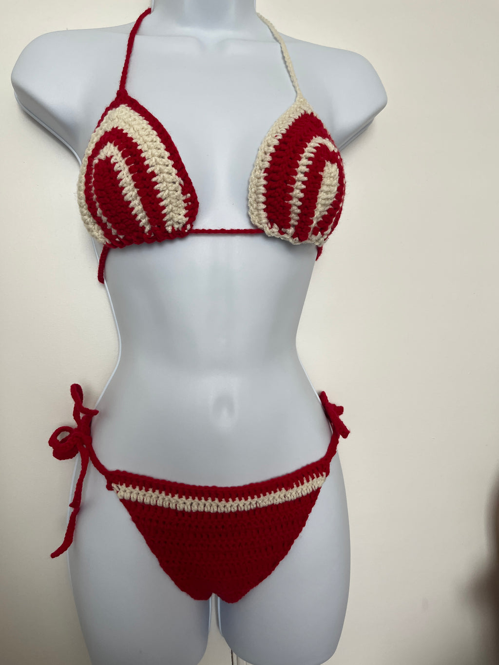 ❤️ Candy Stripe Crochet Bikini Set