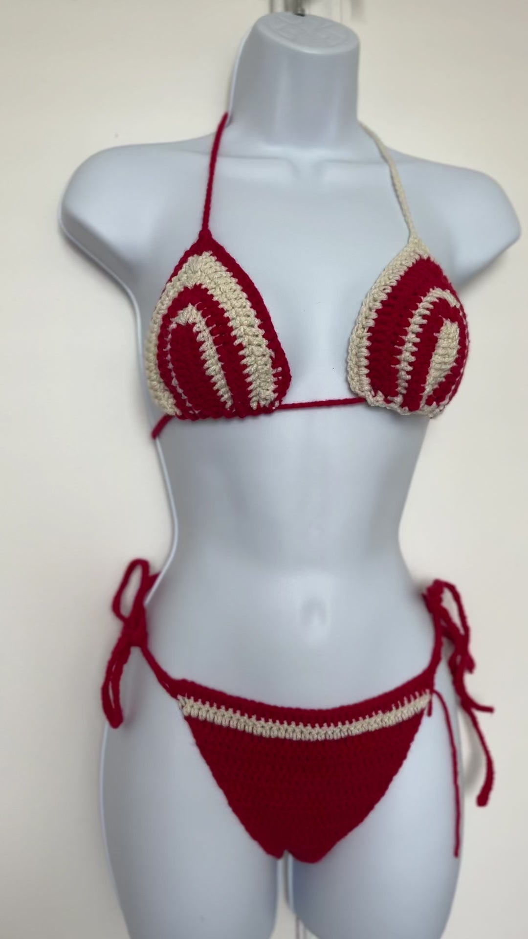 ❤️ Candy Stripe Crochet Bikini Set
